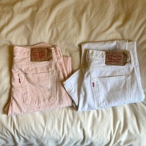 Levi’s 501 bundle pink and white